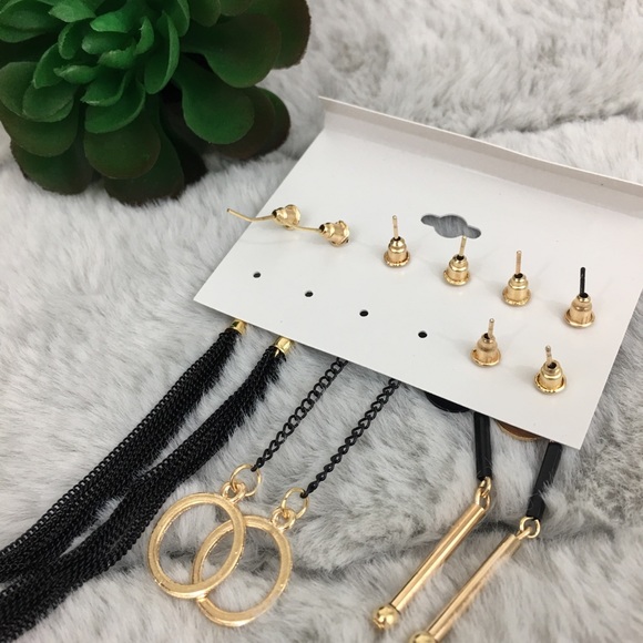 Korean style earrings set tassel long dangle drop - Picture 8 of 8